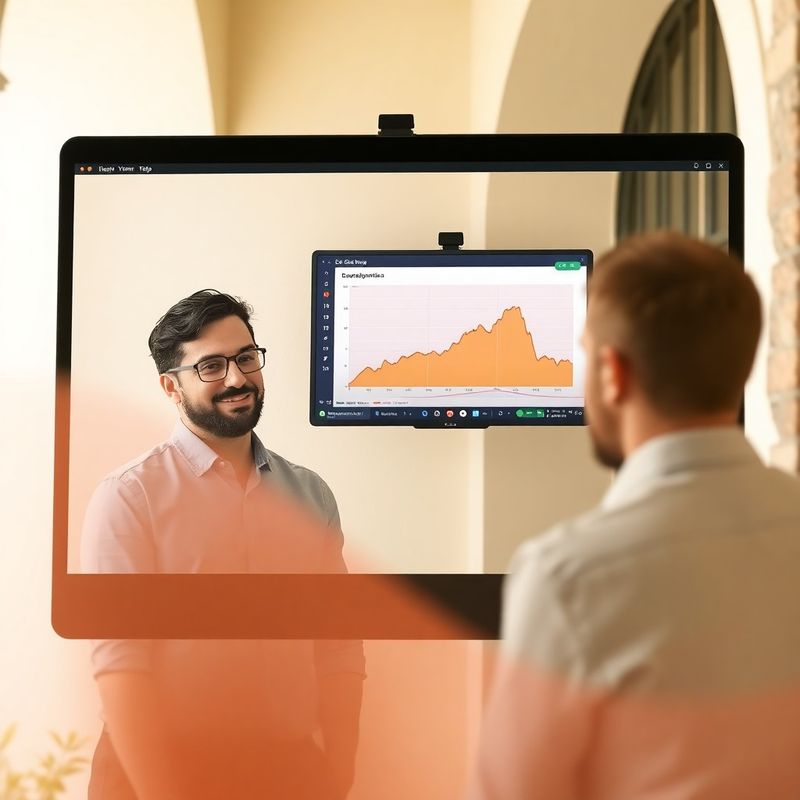 Two engineers on a video call, one sharing a terminal screen with a live canary deployment graph